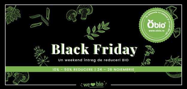 COMUNICAT DE PRESĂ: De Black Friday, Obio.ro ţi-a pregătit un weekend întreg de reduceri BIO