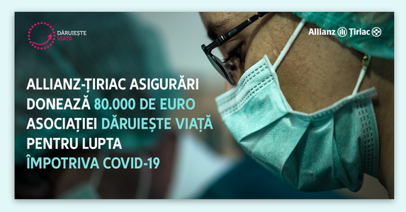 COMUNICAT DE PRESĂ: Allianz-Ţiriac Asigurări susţine lupta împotriva noului coronavirus şi donează 80.000 euro pentru achiziţia a cinci aparate ATI pentru tratarea pacienţilor în stare critică