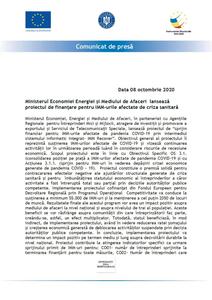 Ministerul Economiei Energiei şi Mediului de Afaceri  lansează  proiectul de finanţare pentru IMM-urile afectate de criza sanitară