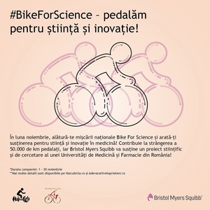 COMUNICAT DE PRESĂ: Pasionaţii de ciclism din România, invitaţi să pedaleze pentru ştiinţă şi inovaţie în medicină