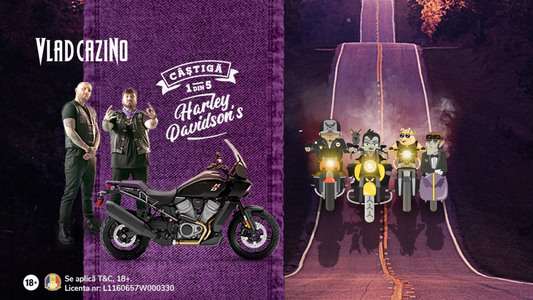 COMUNICAT DE PRESĂ: 5 motociclete Harley Davidson „semnate” de Bordea şi Micutzu pentru clienţii Vlad Cazino