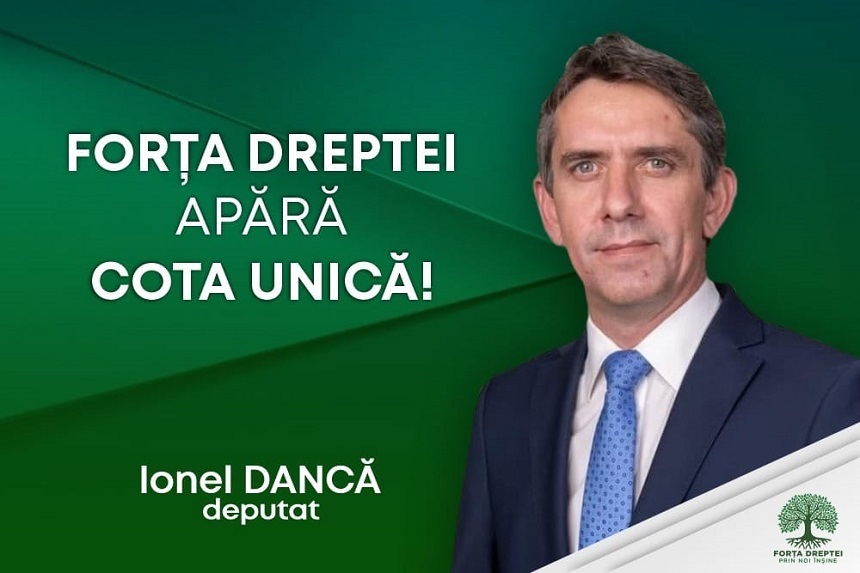 Deputatul Ionel Dancă (Forţa Dreptei): Cota unică nu se negociază şi nu se discută pentru orice liberal adevărat din România!
