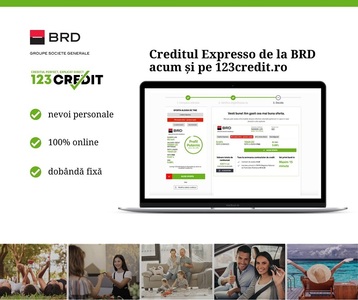 COMUNICAT DE PRESĂ: Creditul Expresso de la BRD disponibil si pe 123credit.ro 


