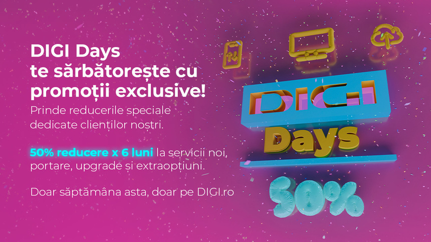 „DIGI Days” celebrează loialitatea clienţilor cu o nouă săptămână de promoţii exclusive 