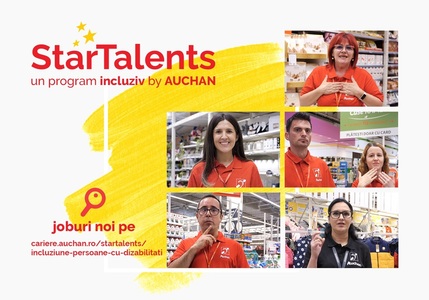 Auchan creează noi oportunităţi de angajare pentru persoanele cu dizabilităţi:  100 de locuri de muncă disponibile la nivel naţional