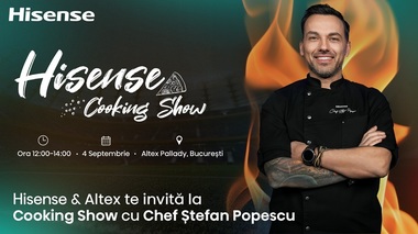 Hisense Cooking Show a ajuns la Altex Pallady în Bucureşti: spectacol culinar cu Chef Ştefan Popescu