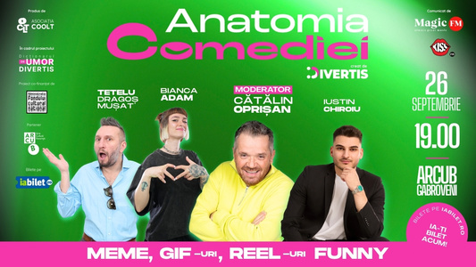 DIVERTIS aduce din nou râsul pe scenă: „Anatomia comediei” revine la ARCUB Gabroveni!