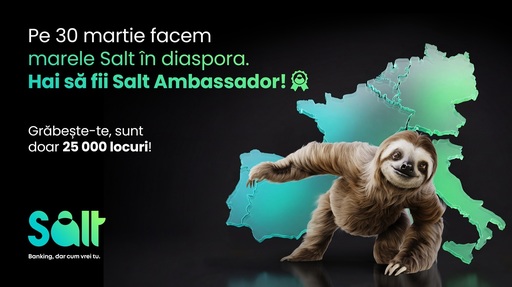 Pentru românii din diaspora: Salt Bank dă startul preînscrierilor în programul Salt Ambassadors. Doar 25.000 de locuri, avantaje exclusive şi cont principal în euro