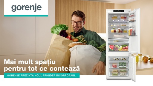 Mai mult spaţiu pentru tot ce contează: Gorenje prezintă noul frigider incorporabil BigVolume