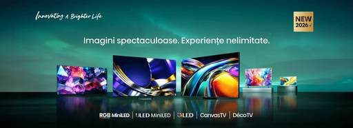 Hisense prezintă gama TV 2026: tehnologie RGB MiniLED îmbunătăţită, ecrane de peste 100 de inch şi o nouă generaţie de televizoare Lifestyle