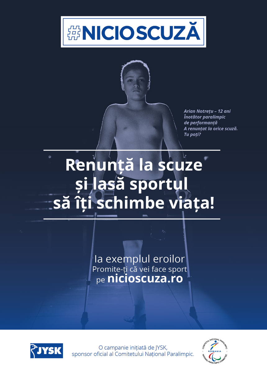 (P) #NICIOSCUZĂ - campania de responsabilizare socială care îi are în prim-plan pe sportivii paralimpici români