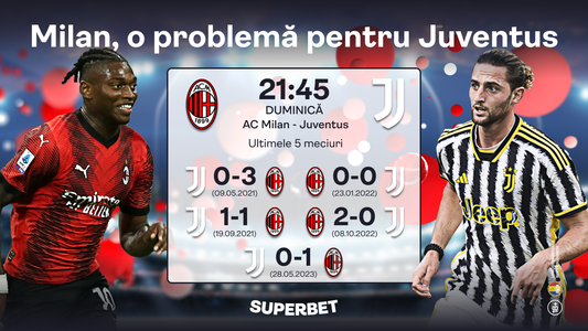 Milan-Juve! Serie A e în acest moment, cel mai fierbinte campionat!