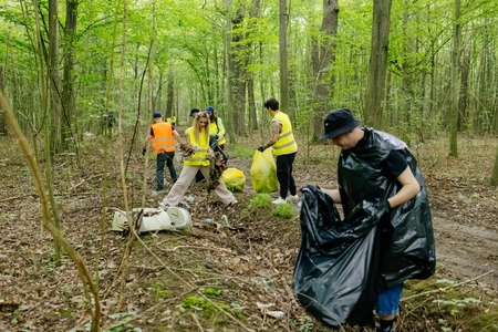 Gesturi simple care contează pentru un viitor mai bun. Peste 15 tone de deşeuri colectate în cadrul campaniei de ecologizare a BAT România în pădurea Plopeni, judeţul Prahova