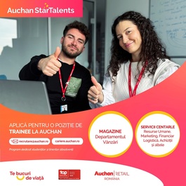 Auchan oferă peste 20 de burse în cadrul unui program part-time de dezvoltare profesională pentru tineri studenţi şi masteranzi
