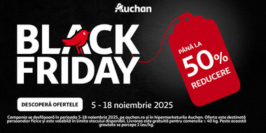 Auchan dă startul Black Friday 2025: peste 1.500 de produse cu reduceri de până la 50% în magazine şi pe auchan.ro