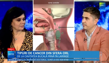 Cele mai frecvente tipuri de cancer din sfera ORL/ Medicul Ştefan Adrian,  Clinica Neolife Băneasa: „Există cancere de fose nazale şi chiar de sinusuri paranazale al foselor nazale”