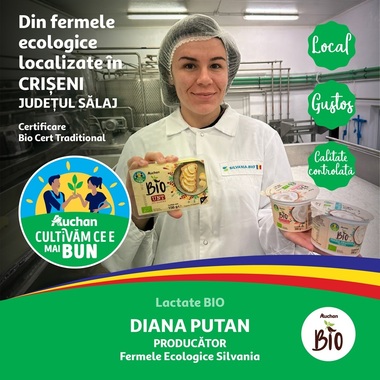 Mălaiul extra din porumb cultivat în România şi untul bio, românesc, ambele de filieră Auchan, au fost premiate cu distincţia Gustul Ales 2025 