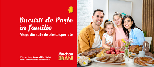 Cumpărăturile de Paşte la Auchan îţi aduc oferte pentru întreaga familie