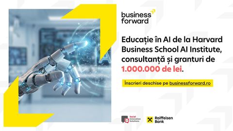 Se deschid înscrierile în Business Forward: educaţie digitală de la Harvard Business School AI Institute, consultanţă şi granturi de până la 1.000.000 de lei pentru IMM-uri