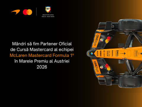 Monopostul McLaren ia startul în weekend la Marele Premiu de Formula 1 al Austriei cu logo-ul Băncii Transilvania