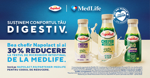MedLife şi Napolact au grijă de confortul digestiv: de la alimentaţie la analiza microbiomului