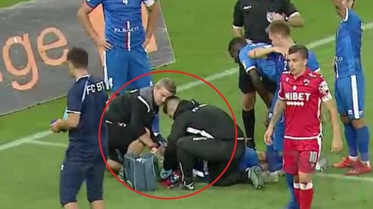 VIDEO | După ce le-a dat o mână de ajutor, doctorul lui Dinamo este persiflat de jucătorii de la Botoşani: "Probabil nu mai ţine minte ce a făcut, de la emoţii"
