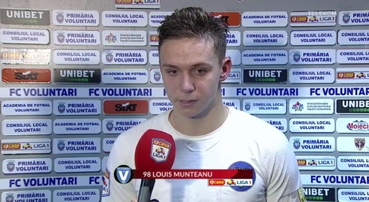 VIDEO | Louis Munteanu i-a adus trei puncte lui Gică Hagi, în confruntarea cu FC Voluntari. "Sunt fericit că mi-am ajutat echipa"