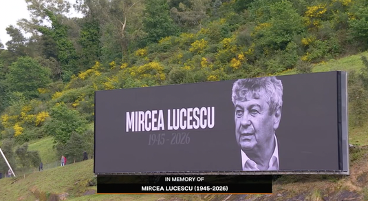 FOTO | Moment de reculegere în memoria lui Mircea Lucescu la meciul Sporting Braga – Betis Sevilla din Europa League 