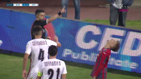 VIDEO | Două eliminări în două minute la Rapid - Steaua. Bratu şi Predescu au văzut ”roşu”!