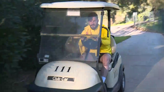 VIDEO | Bălaşa a venit la antrenament cu maşinuţa de golf. Găman s-a pregătit alături de noii colegi