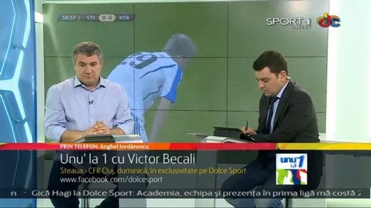 Dialog Victor Becali - Iordănescu. Primul: "Steaua e norocoasă de când e ea". Al doilea: "Se uită cu jind la Steluţa" :)
