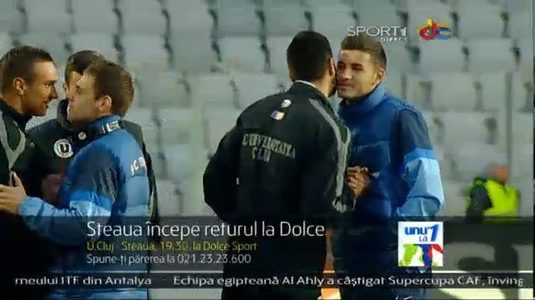 VIDEO U Cluj - Steaua 0-1. Roş-albaştrii continuă drumul spre titlu. Un fan a intrat pe teren, meciul s-a reluat după 4 minute