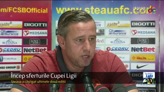 Reghecampf: "Soţia mea nu este încă antrenor la Steaua şi nu are cum să facă presiuni asupra mea". Conferinţa integrală a fost în premieră LIVE STREAMING pe Facebook Dolce Sport VIDEO