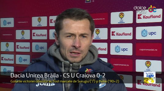 Reacţii după Brăila - CSU Craiova 0-2. "Dacă se juca la Brăila am fi avut atmosferă, ne ajuta mult. Dar de vină e Federaţia"