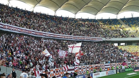FOTO | Nu s-au putut abţine! Rapidiştii fac SHOW pe Arena Naţională! Ce banner cu Marius Şumudică au afişat la derby-ul cu CSA Steaua