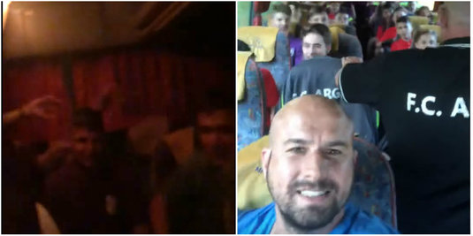 VIDEO | Tinerii lui FC Argeş, mesaj războinic pentru adversari: "Să vadă bucureştenii cât de-ai dracu-s piteştenii!" Antrenorul a dat tonul la cântat