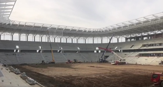 VIDEO | Veste excelentă pentru stelişti. Urmează să se pună gazonul pe noul stadion din Ghencea. Imagini din interiorul arenei