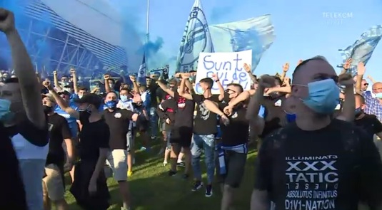 VIDEO | "Leii" din Bănie se pregătesc de sărbătoare. Mii de fani olteni s-au strâns în jurul stadionului "Ion Oblemenco"