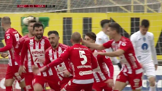 VIDEO | Victorie uriaşă pentru UTA. Arădenii s-au impus cu 2-1 la Gaz Metan şi au venit la două puncte de play-off