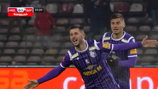 VIDEO | FC Argeş - Rapid 1-1. Remiză între Marius Croitoru şi Adi Mutu 