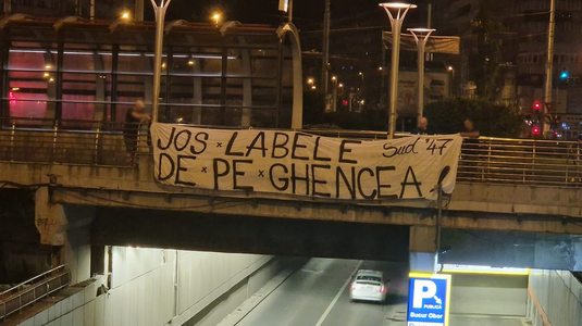 Peluza Sud Steaua, mesaje dure anti-FCSB pe străzile din Capitală: „Jos labele de pe Ghencea!”