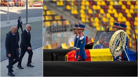 Premierul Ilie Bolojan s-a recules la catafalcul lui Mircea Lucescu: "Sunt aici în semn de respect pentru un om cu o carieră prestigioasă"