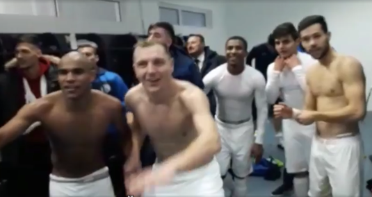 VIDEO | A fost nebunie în vestiarul Iaşiului după victoria în faţa FCSB, scor 1-0