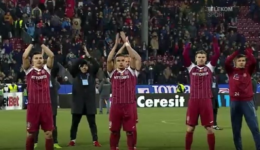 VIDEO | Moment impresionant la finalul derby-ului CFR - FCSB. Ce au făcut jucătorii lui Dan Petrescu în faţa suporterilor din galerie