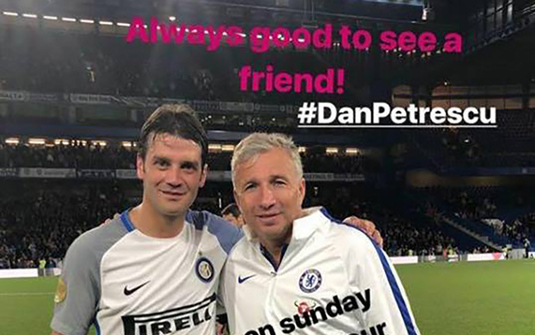 FOTO | Mesajul lui Chivu pentru Dan Petrescu după ce s-au întâlnit în Chelsea - Inter