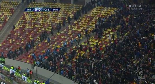 VIDEO | Fanii FCSB-ului au sărit să se bată cu ultraşii din Peluza Sud Dinamo. Ce s-a întâmplat mai departe