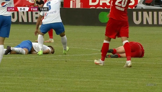 BREAKING NEWS | Un fotbalist al Farului a căzut inert pe teren după un duel la cap! A fost scos cu targa şi transportat la spital, cu ambulanţa | VIDEO