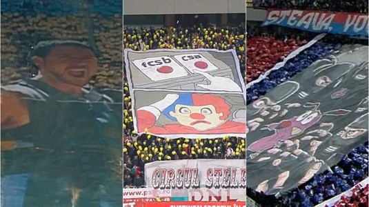 VIDEO | Impresionant! Dinamo, coregrafie fabuloasă în derby-ul cu FCSB. Replica roş-albaştrilor: fanii campioanei i-au ironizat pe ”câini”