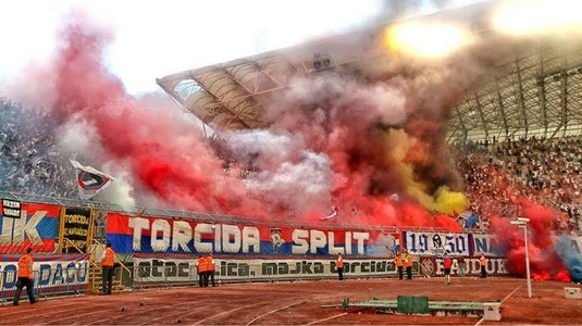 VIDEO | Pe FCSB o aşteaptă infernul la Split! Imagini incredibile cu fanii lui Hajduk!