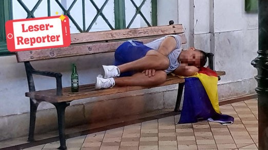 Ce au scris austriecii după ce au văzut această imagine cu un fan FCSB dormind cu berea lângă el într-o staţie din Viena